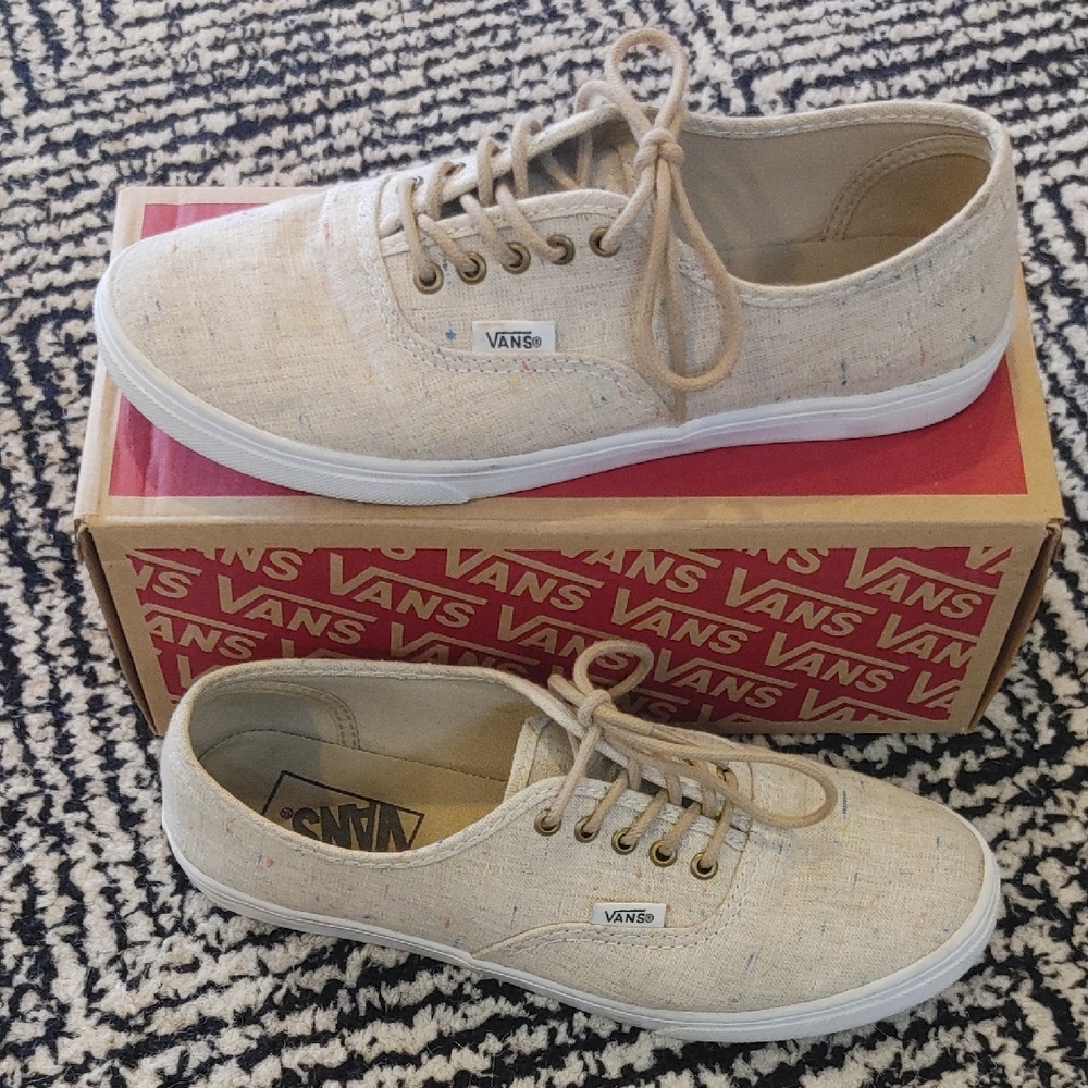 Vans Natural Canvas Lace-Up Sneakers
